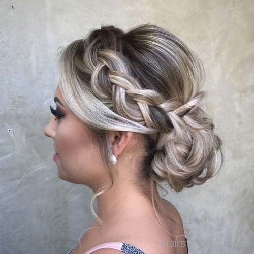 Braided Updo with highlights