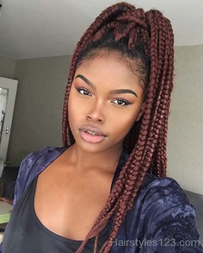 Burgundy Box Braids