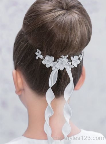 Chic Floral First Communion Hair