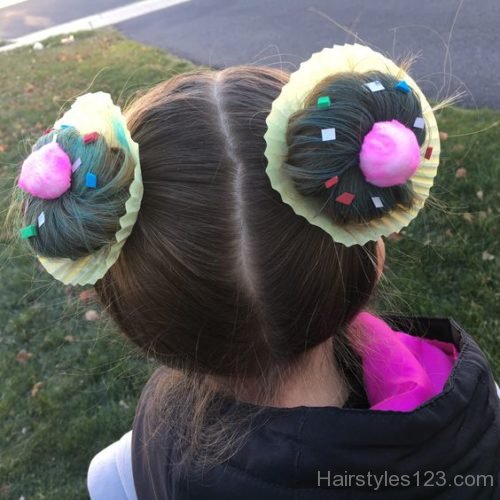 Cupcake hair buns