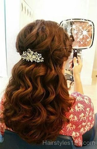 Curled Half Up Hair