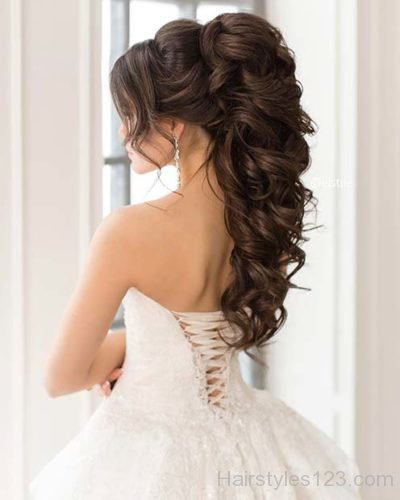 Curled Half Up Wedding Hair