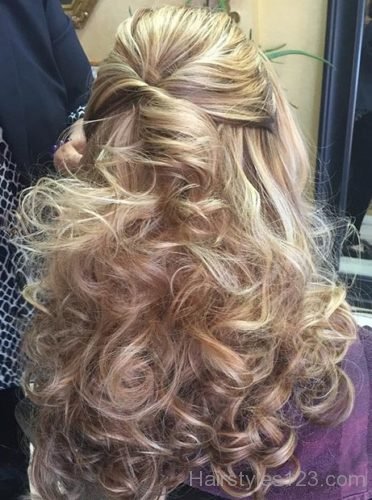 Curly Hair Half Updo