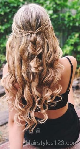 Curly Half Updo