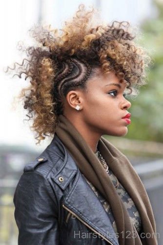 Curly Highlighted Mohawk