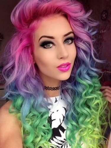 Curly dyed hair