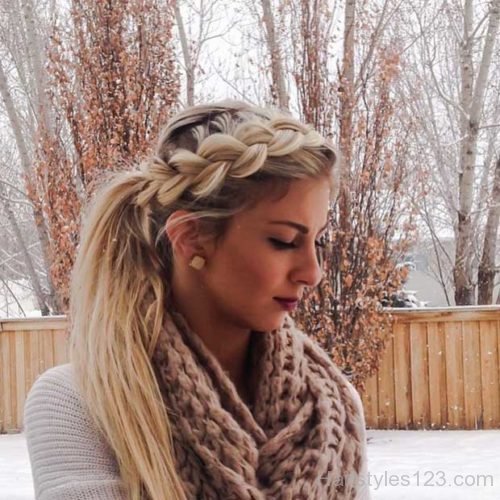 Dutch Braid with Ponytail