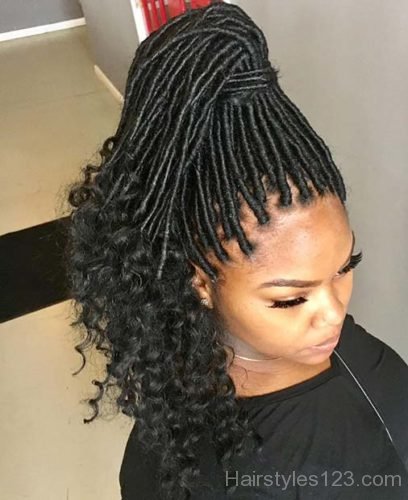 Faux Locs Ponytail