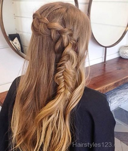 Fishtail Braid Half Updo