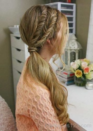 Fishtail Braids with ponytail