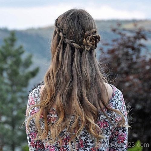 Flower Braid Half Updo