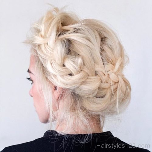French Braid Crown Updo