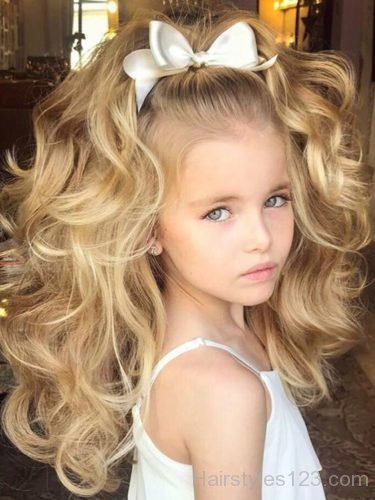 Half pin up hair for little girls