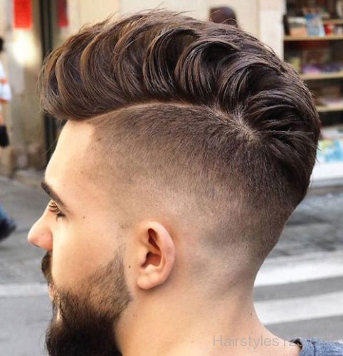 High Fade with Loose Pompadour