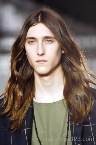 Long Wavy Hairstyle for Men