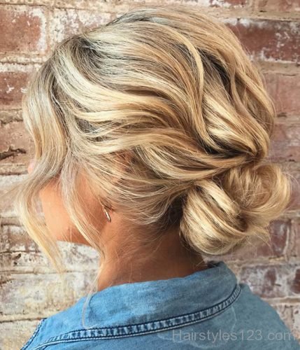 Loosel swept back bun