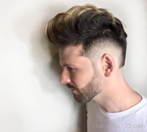 Medium Length Pompadour Haircut.