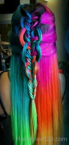 Neon color hair