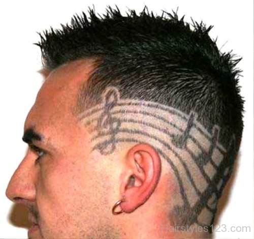 Notes Hair Tattoo Design