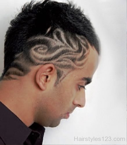 One Side Hair tattoo for boys