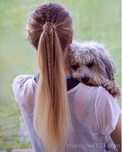 Ponytail with Fishtail Braid