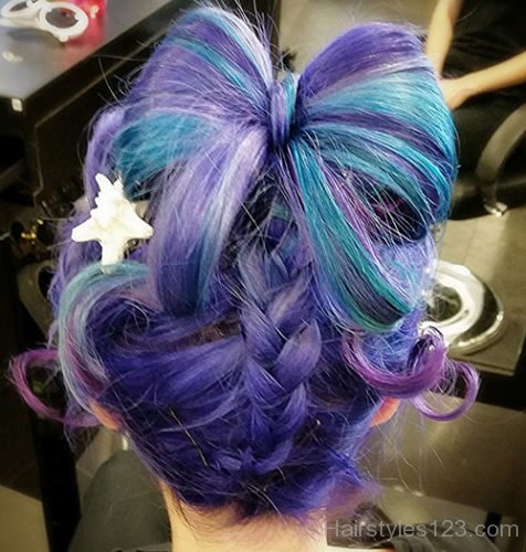 Purple & Blue Updo Hairstyle