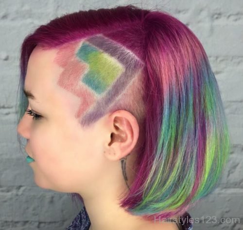 Rainbow Colored Hair Tattoo