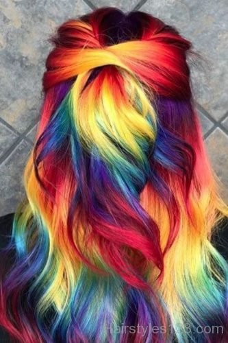 Rainbow hair color