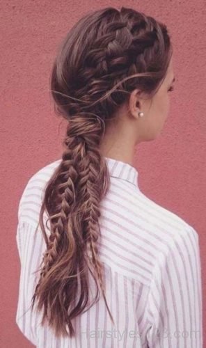 Red color braids
