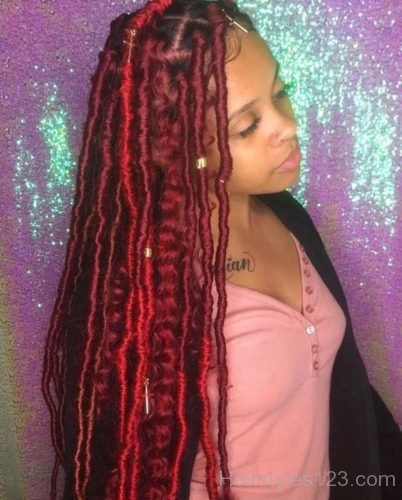 Red colored natural hair