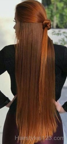 Red straight hair