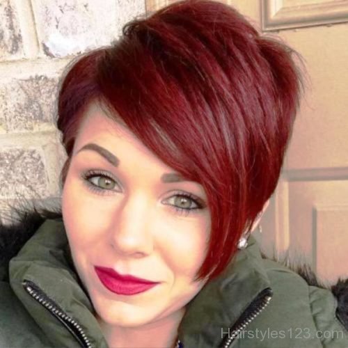 Short Asymmetrical Red Hairstyle