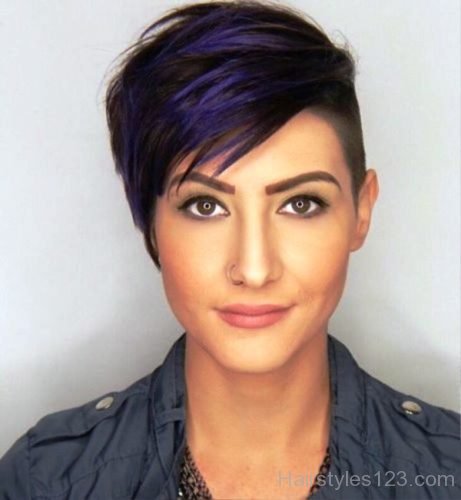 Short Hair With Blue Highlights