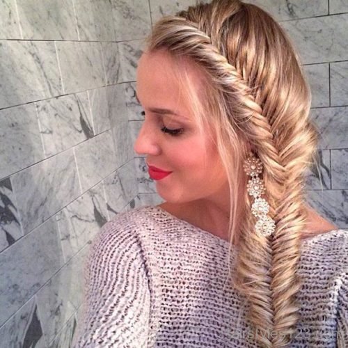 Side Swept Fishtail Braid