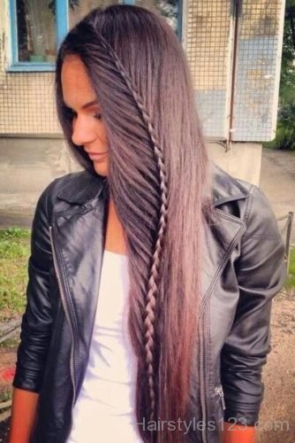 Straight long hairstyle