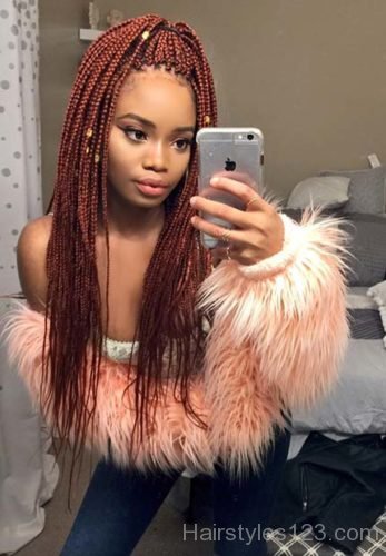 Stylish Red Box Braids