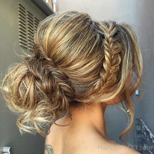 Teased Fishtail Updo