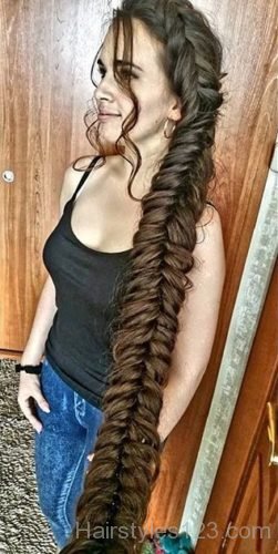 Thick long hair braid