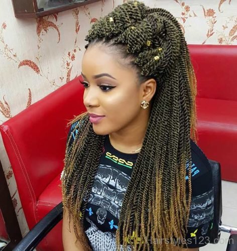 Thinner crochet twists hairstyle