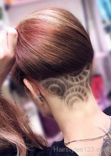 Undercut Hair Tattoo For Girls