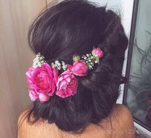 Updo with Flowers