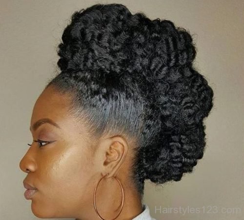 Updo with natural hair