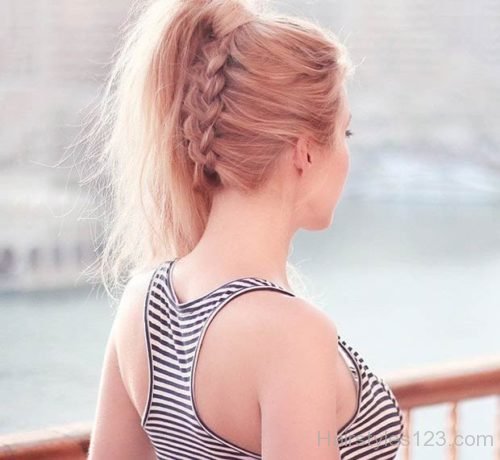 Upside Down Braid Ponytail