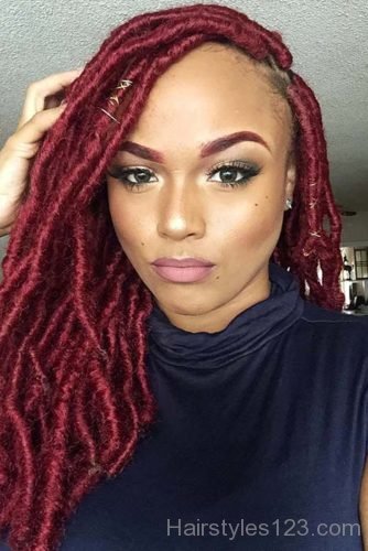 Vibrant Red Faux Locs