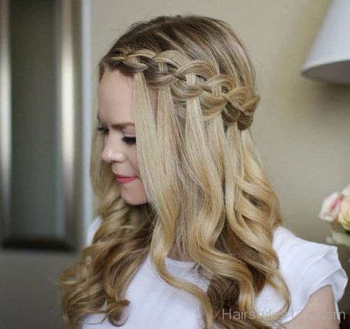 Waterfall Braid Half Up Crown