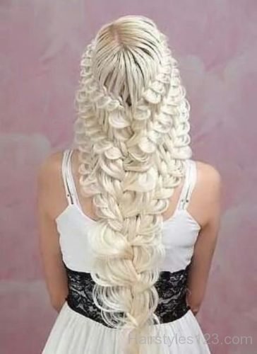 Waterfall braided hairstyle