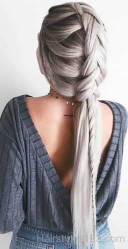 grey color French braid